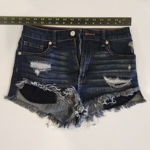 Just USA Women's Blue Distressed Denim Jean Shorts Size S | Pre-loved
